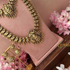 Vriksham Antique Lakshmi With Golden Peacock Bridal Set-Gold Bead-G20764