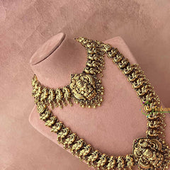 Vriksham Antique Lakshmi With Golden Peacock Bridal Set-Gold Bead-G20764