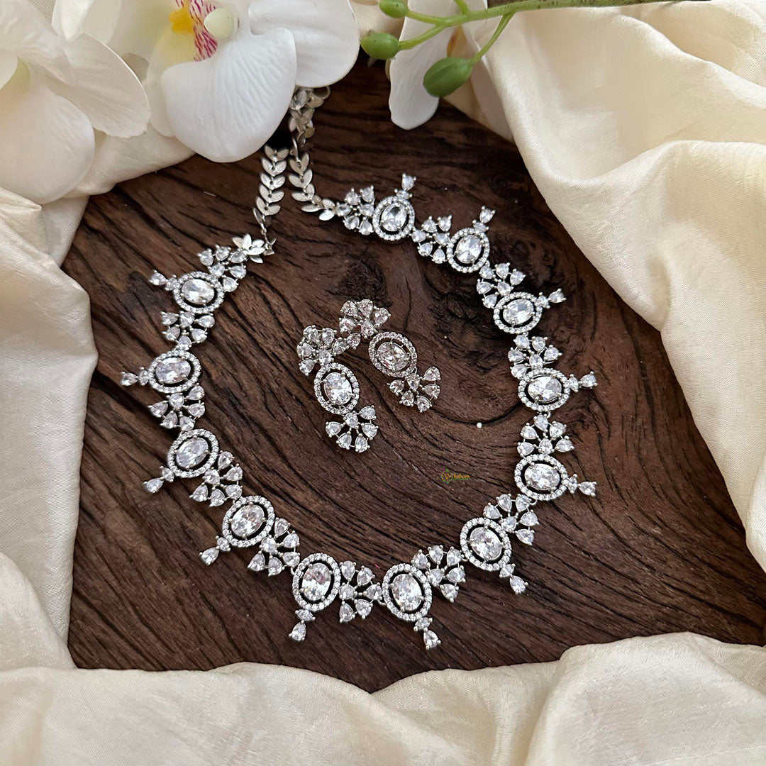 Exquisite American Diamond Neckpiece-G14063