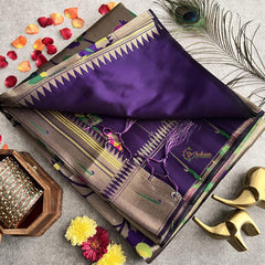 Purple All Over Minakari Work Paithani Saree-VS4118