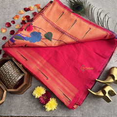 Pink All Over Minakari Work Paithani Saree-VS4121