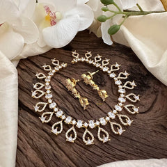 Gold look Alike American Diamond Neckpiece-G14064