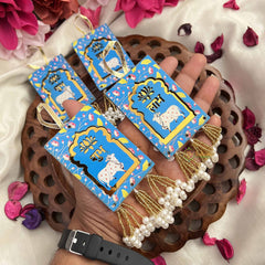 Vriksham Royal Blue Shubh Labh Door Hangings-(Pack of 2)-RG354