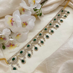 Premium Bridal American Diamond Hip Chain-Green-G14056