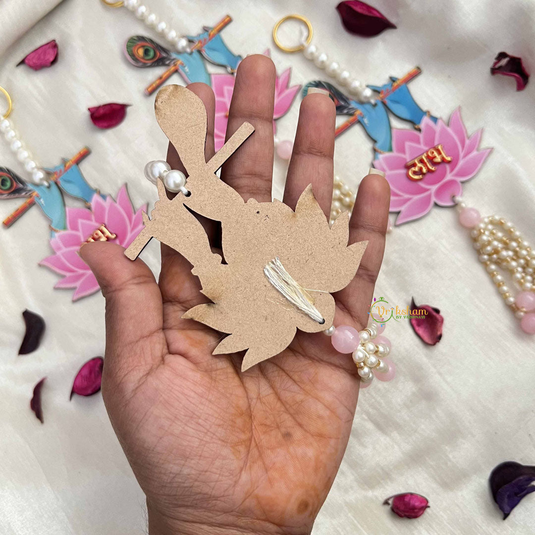 Vriksham Lotus Shubh Labh Door Hangings-Pearls Drop-(Pack of 2)-RG356