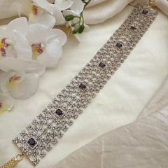 Stylish Bridal American Diamond Hip Chain-Purple-G14059