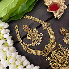 Vriksham Premium Lakshmi Neckpiece with Peacock Mugappu -G21297