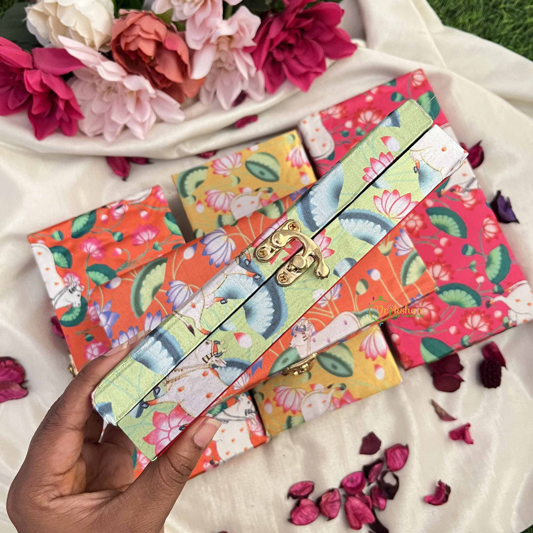 Vriksham Lotus Brass Diya Set in Decorative Gift Box-(Pack of 5)-RG357