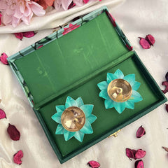 Vriksham Sacred Cow & Lotus Print Diya Decorative Gift Box (Set of 2)-RG358