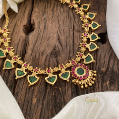 Traditional Kerala Palakka Pendant Short Neckpiece-G11376