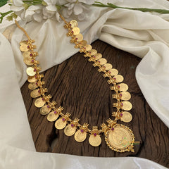 Gold Lakshmi Kaasumala Neckpiece with Pendant-G11408
