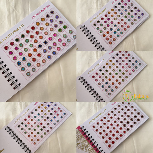 Round Shaped Cocktail Stone Sticker Bindi Book-Navya Suhag-BB141