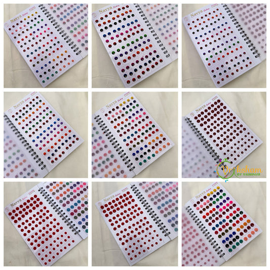 Plain Color Different Shape Sticker Bindi Book-Navya Suhag-BB130