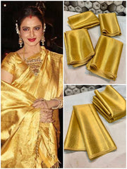 Rekha's Golden Banarasi Saree-Handloom-VS4072