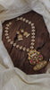 Designer Jadau Kundan Short Neckpiece -Brown Meenakari pendant-J1854