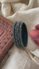 Single Line Stone Silk Thread Kundan Bangle -Dark Green-G12247