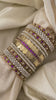 Silk Thread Kundan Bridal Bangle-White Purple-G12323