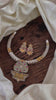 Statement Silver Hasli with Pastel White Pendant - J1875
