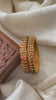 2 Line Kids Silk Thread Kundan Bangle-Square-Brown-G12300