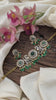 Designer Victorian Diamond Mayil with Flower Choker-Green Beads-VV1637