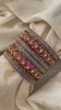 Silk Thread Dark Blue & Pink Kundan Bridal Bangle-G12318