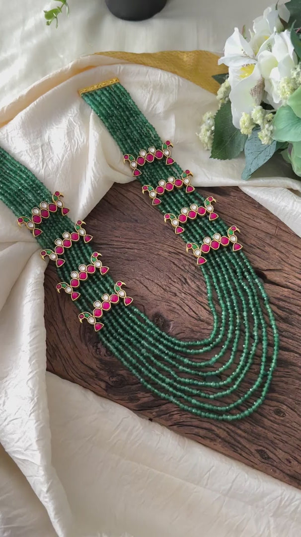 Exclusive Green Bead  Multilayer Mala - J2092