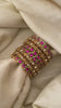 Kids Silk Thread Kundan Bangle Set-Pink Golden-G12339