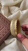 Lakshmi Coin Silk Thread Kundan Kada Bangle-White-Square-G12222