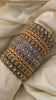 Silk Thread Kundan Bridal Bangle- Blue Golden-G12330