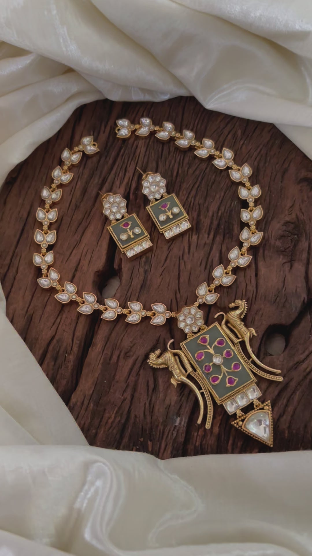 Designer Jadau Kundan Short Neckpiece -J1858