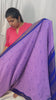Lavender With Ink Blue Border -Kalyani Cotton Saree - VS3738