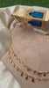 Gold Look Alike AD Stone Chain with Bracelet-Red-G12752