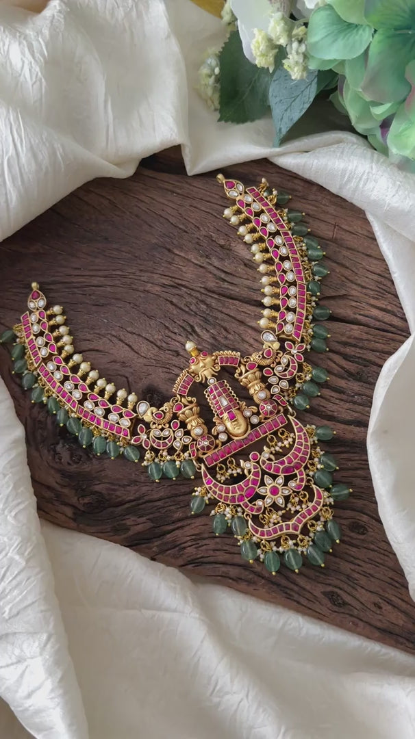 Antique Kundan Jadau Temple Neckpiece -J2087