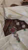 Silver Look Alike Statement Jadau Kundan Pendant Chain Neckpiece- J1883