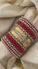 Silk Thread Kundan Bridal Bangle-Red-G12325