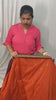 Orange With Purple Border - Kalyani Cotton Saree - VS3744