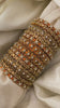 Silk Thread Kundan Bridal Bangle-Orange Golden-G12328