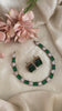 American Diamond Choker Short Neckpiece-Green White -G12133