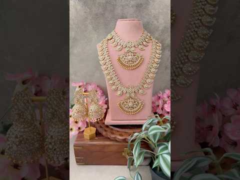 Vriksham Precious White Stone Maanga Bridal Set-White-G18177