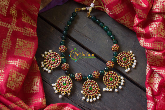 Aarudhra Kemp Neckpiece Green/Red-G281