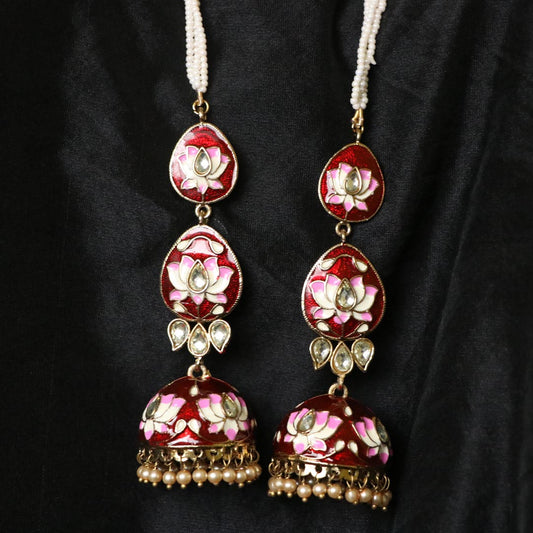 Designer Earrings - Maroon-G268