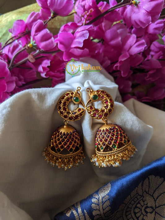 Medium size Kemp Peacock Jhumkas-G396