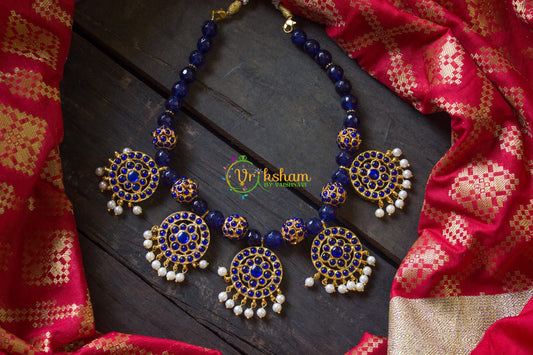 Aarudhra Kemp Neckpiece - Blue-G282