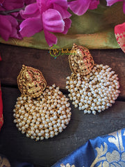 Chandbali Lakshmi Earrings - Pearl -G400