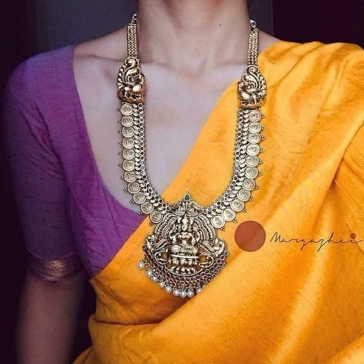 Long Lakshmi Coin Gold look alike Neckpiece-G273