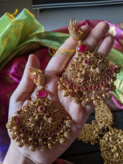 Heavy Bridal Celebrity style Haaram- Golden beads - G187