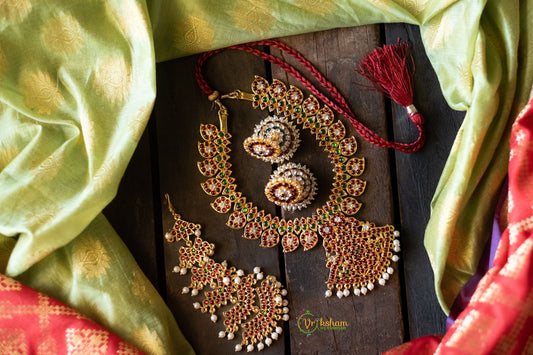 Traditional Kemp Choker with earrings and tikka-G547