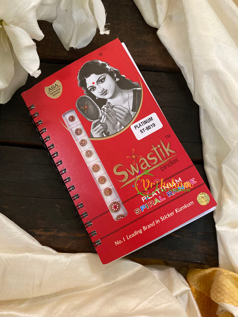 Cocktail Stone Sticker Bindi Book- Swasthik Long -BB112