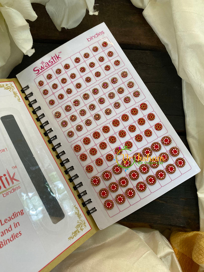 Cocktail Stone Sticker Bindi Book- Swasthik Long -BB112