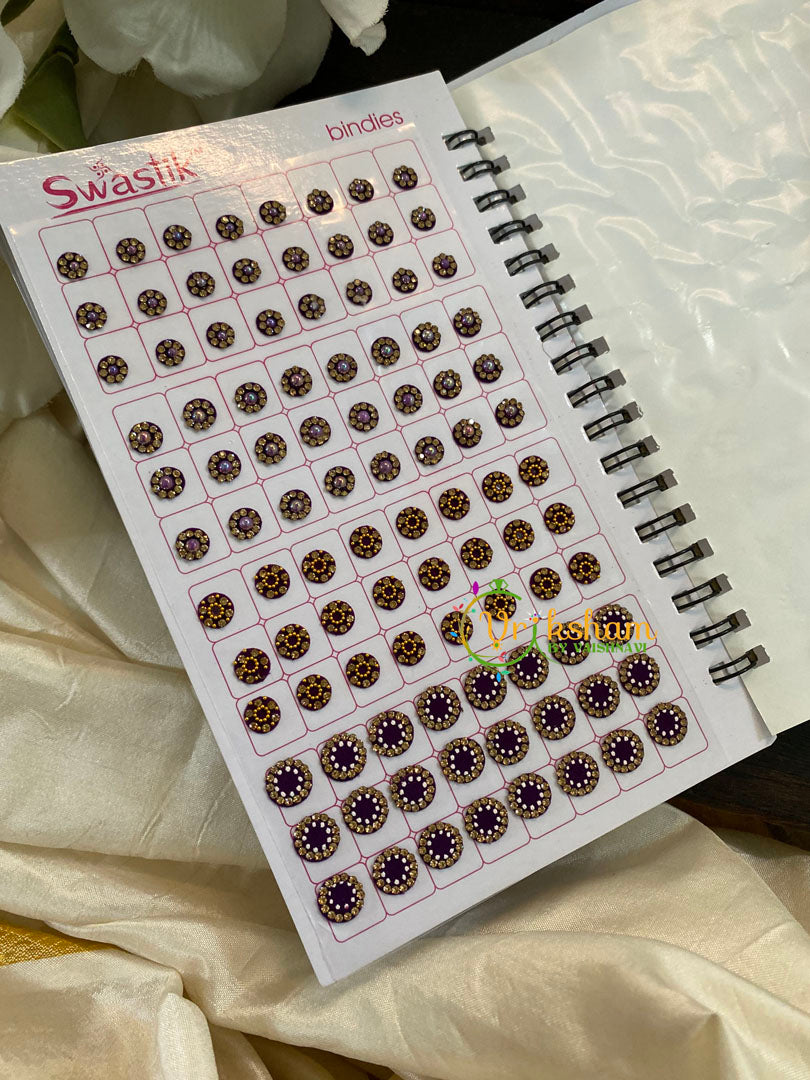 Cocktail Stone Sticker Bindi Book- Swasthik Long -BB112